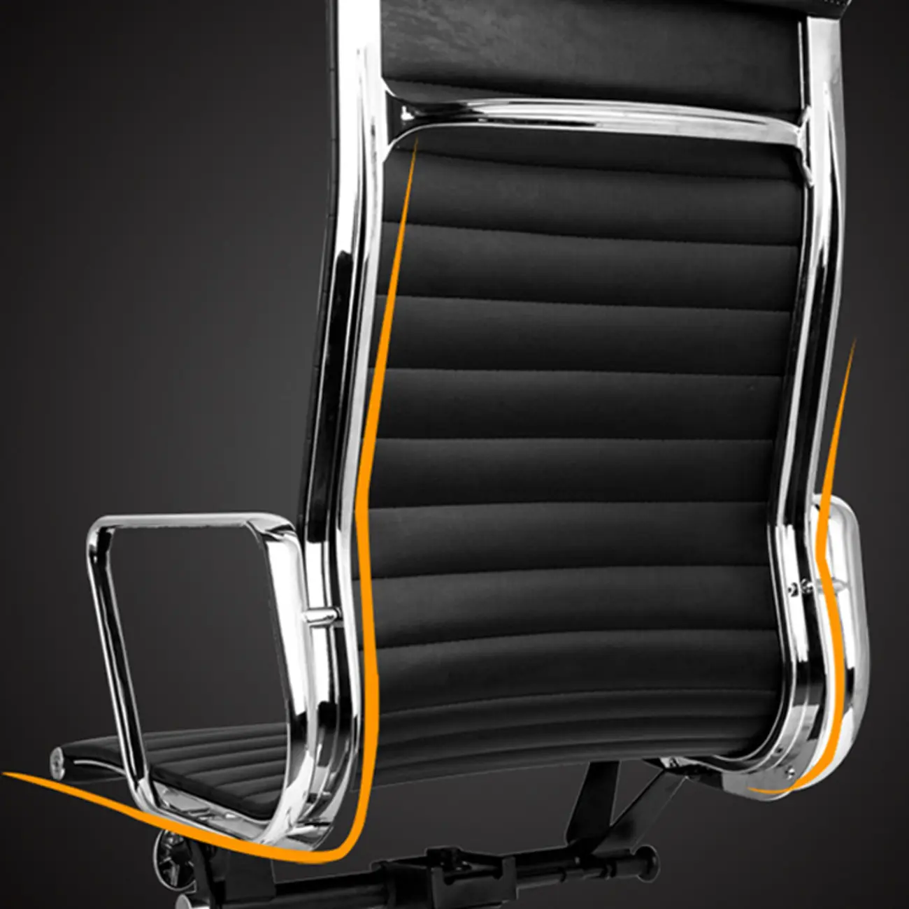 Beige Leather Adjustable High-Back Swivel Office Chair Image - 7 | homeyfad