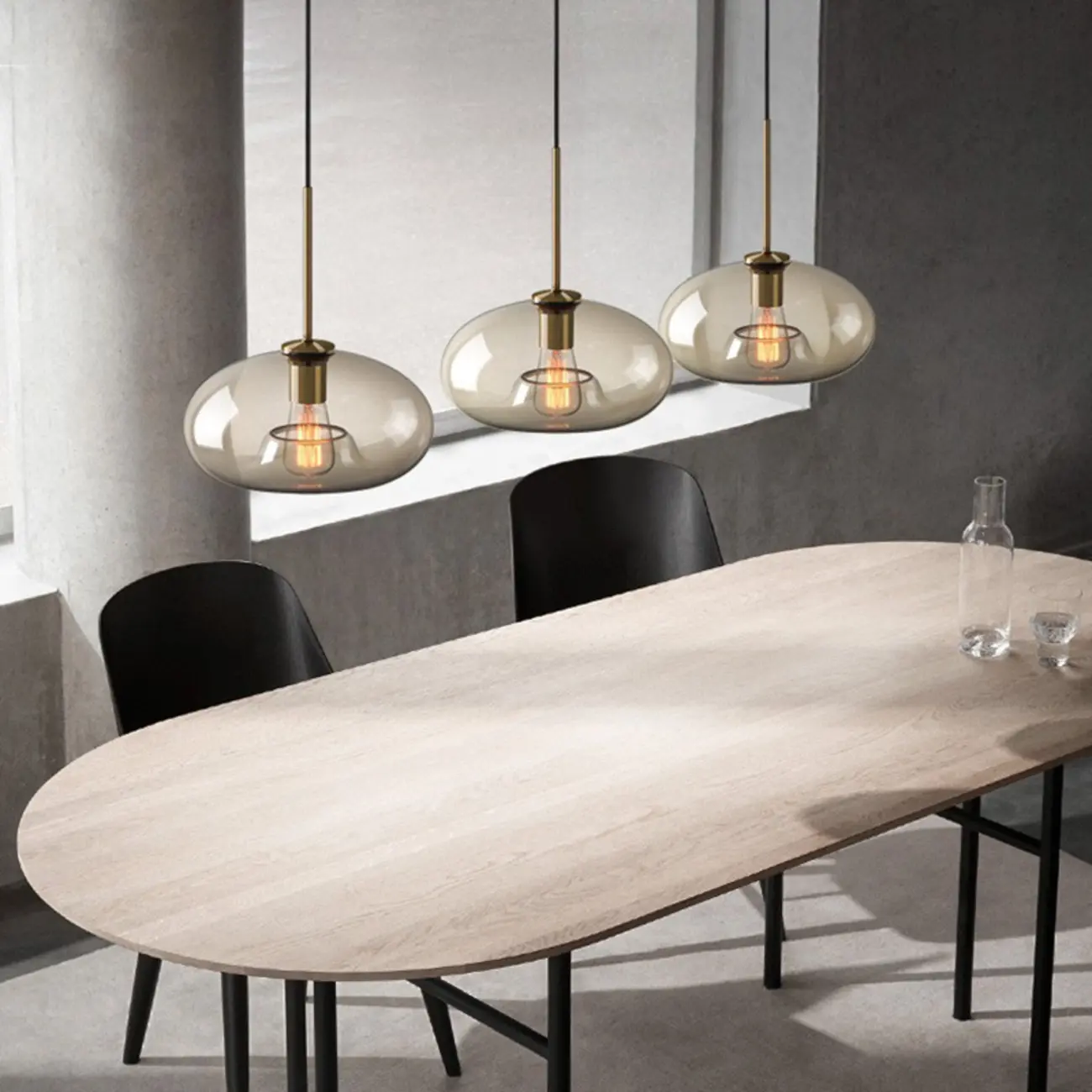 Modern Glass Globe Pendant Light with Adjustable Cord for Dining Image - 5 | homeyfad