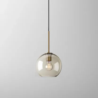 Modern Glass Globe Pendant Light with Adjustable Cord for Dining Image - 14