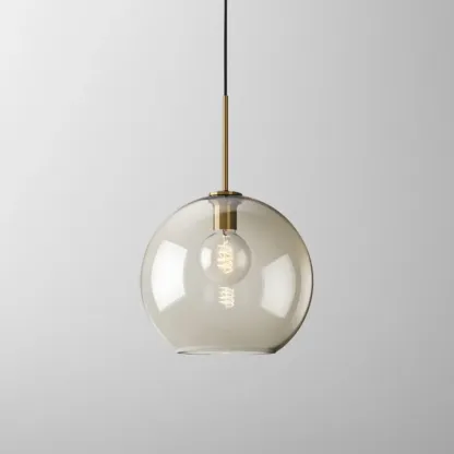 Modern Glass Globe Pendant Light with Adjustable Cord for Dining Image - 16