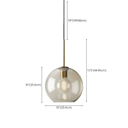 Modern Glass Globe Pendant Light with Adjustable Cord for Dining Image - 22