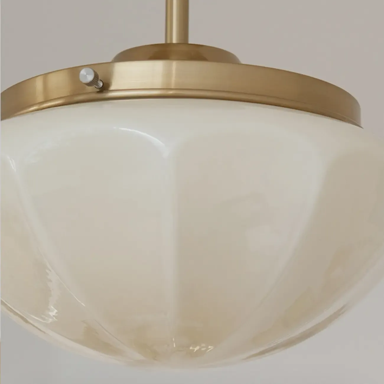 Mini White Round Glass Modern Metal Semi Flush Ceiling Light Image - 16