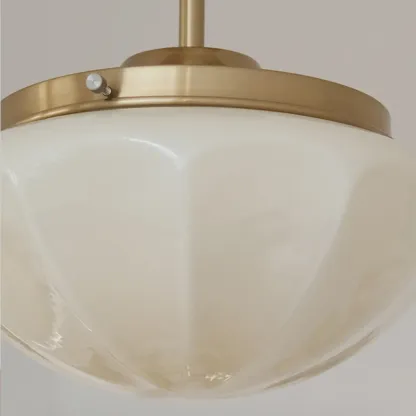 Mini White Round Glass Modern Metal Semi Flush Ceiling Light Image - 16