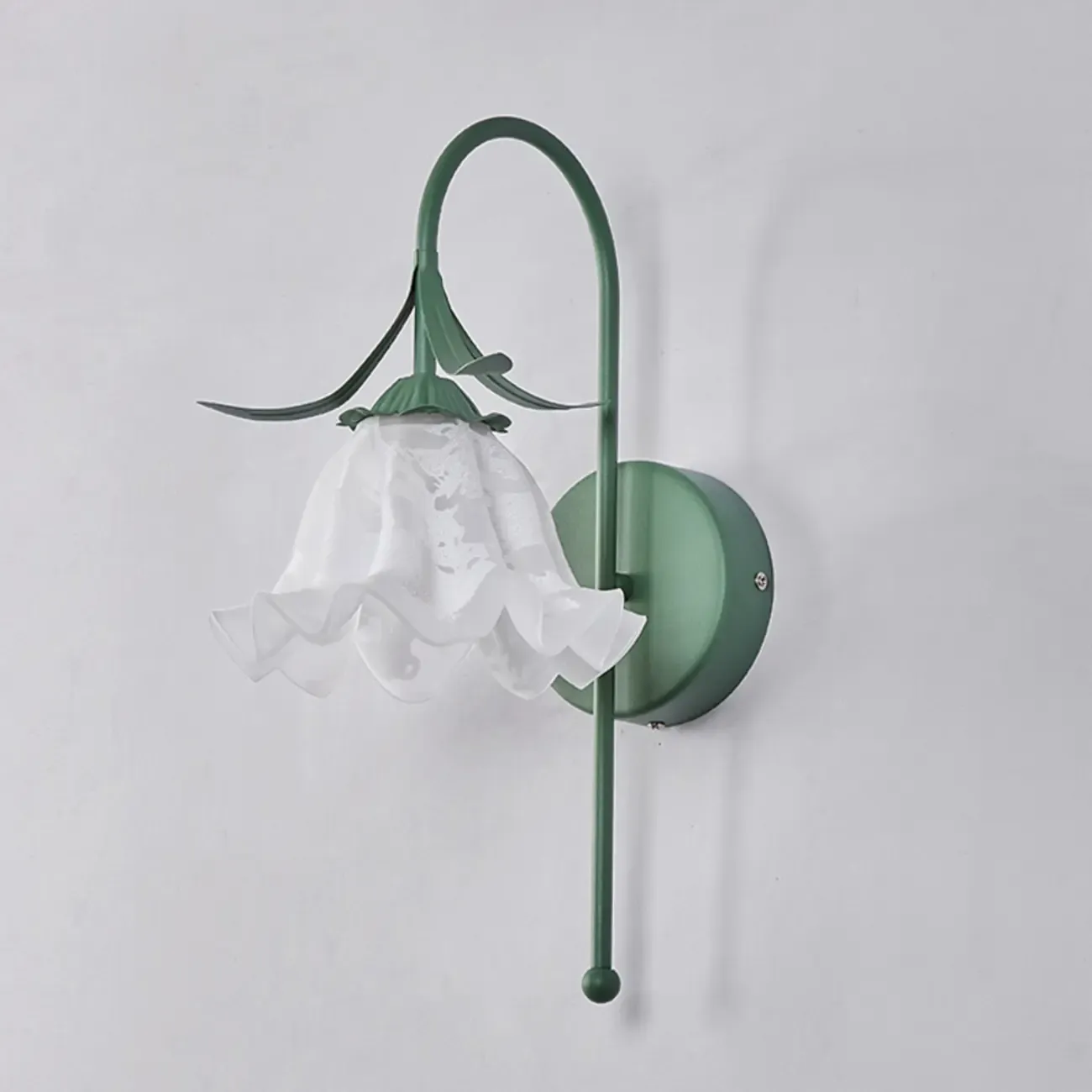 Modern Floral Metal Wall Light with Plastic Shade Image - 7