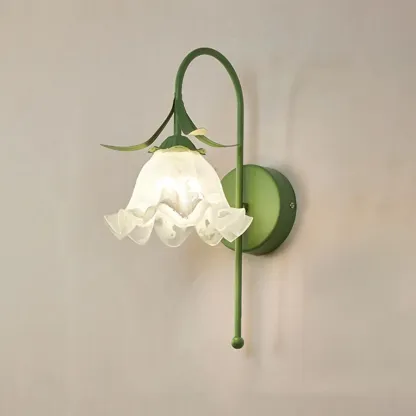Modern Floral Metal Wall Light with Plastic Shade Image - 9