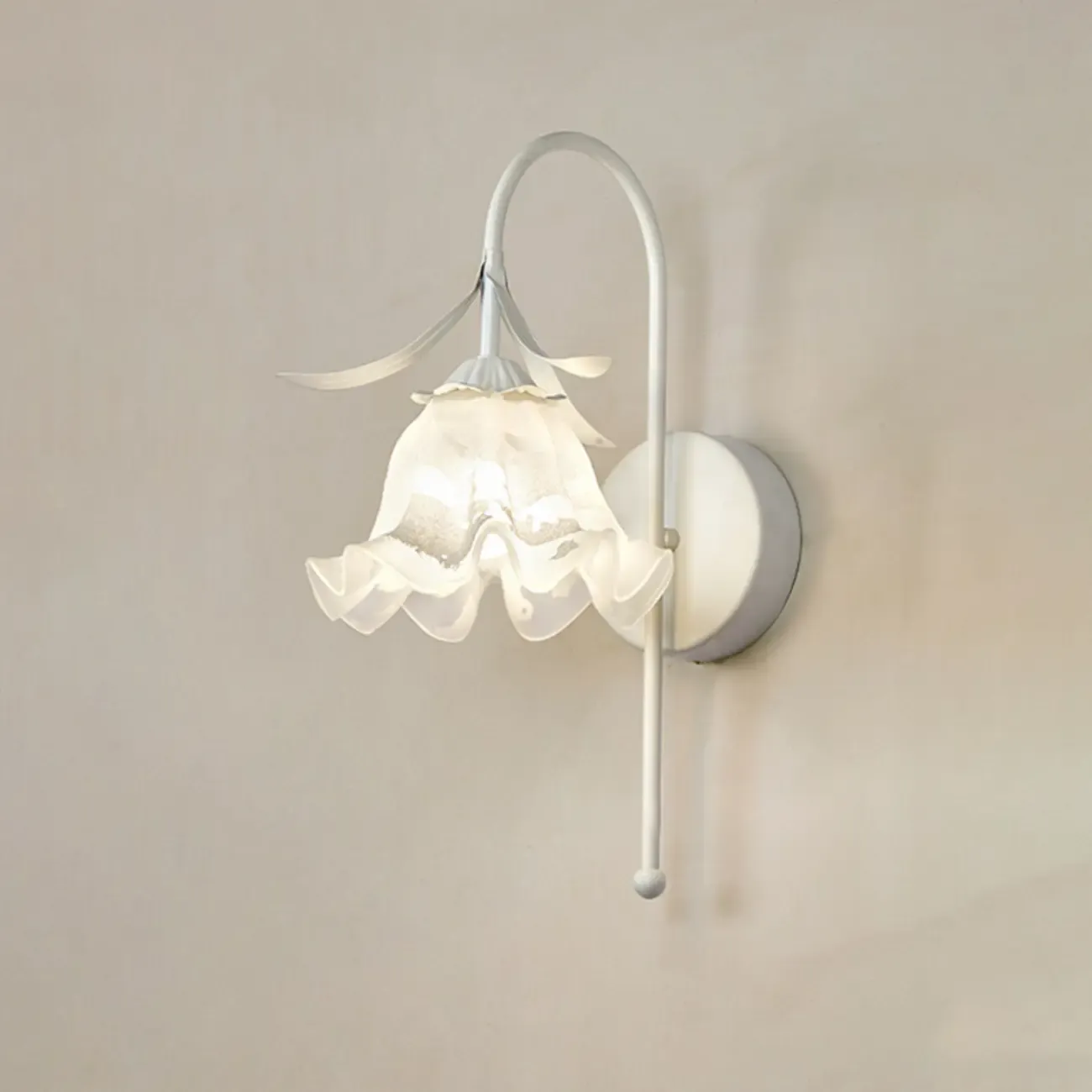 Modern Floral Metal Wall Light with Plastic Shade Image - 10