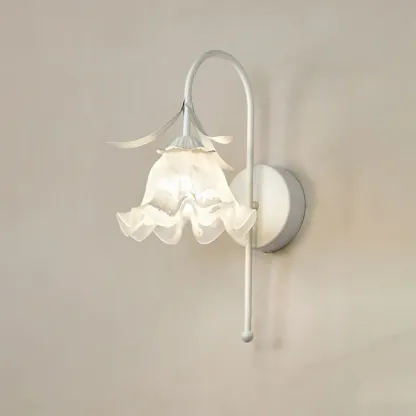 Modern Floral Metal Wall Light with Plastic Shade Image - 10