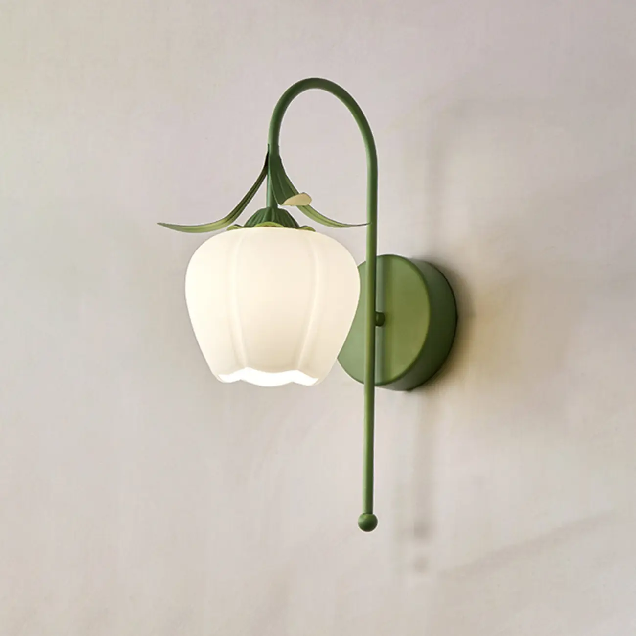 Modern Floral Metal Wall Light with Plastic Shade Image - 11 | homeyfad