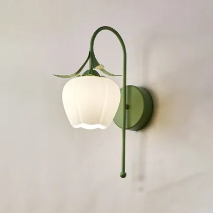 Modern Floral Metal Wall Light with Plastic Shade Image - 11