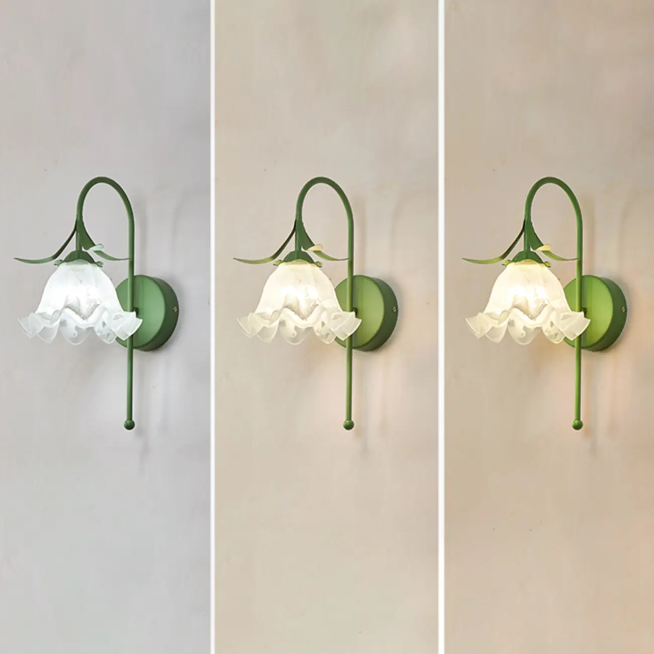 Modern Floral Metal Wall Light with Plastic Shade Image - 12 | homeyfad