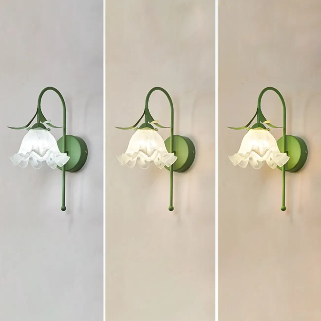 Modern Floral Metal Wall Light with Plastic Shade Image - 12