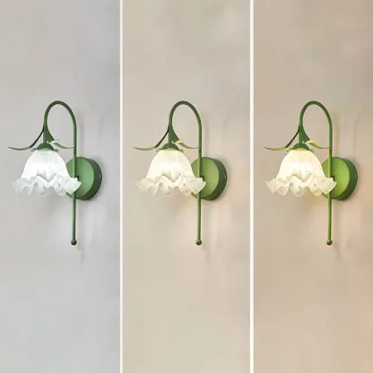 Modern Floral Metal Wall Light with Plastic Shade Image - 12