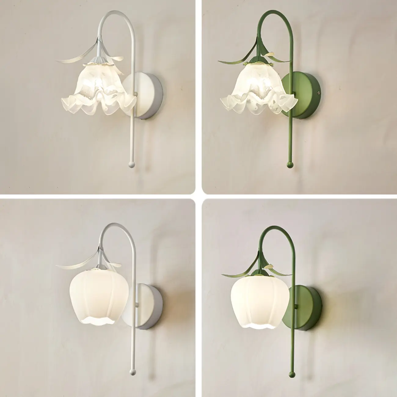 Modern Floral Metal Wall Light with Plastic Shade Image - 13 | homeyfad
