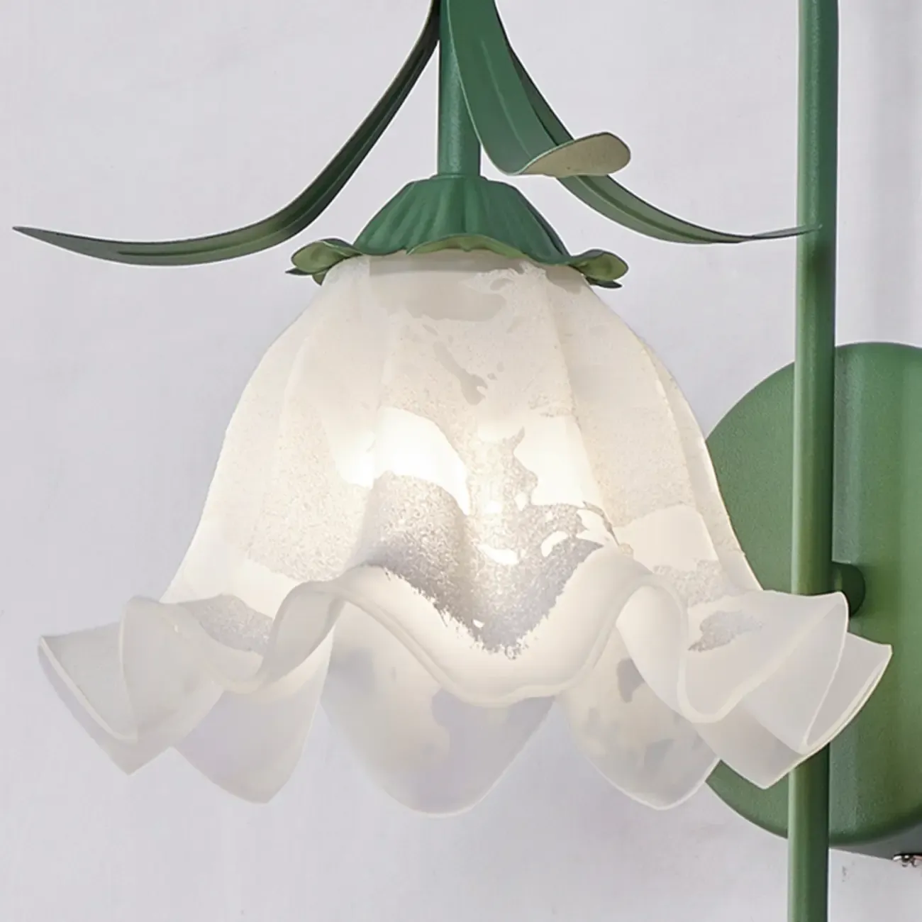 Modern Floral Metal Wall Light with Plastic Shade Image - 14