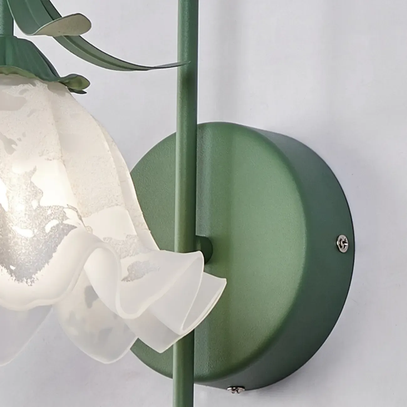 Modern Floral Metal Wall Light with Plastic Shade Image - 15