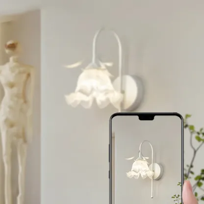 Modern Floral Metal Wall Light with Plastic Shade Image - 16