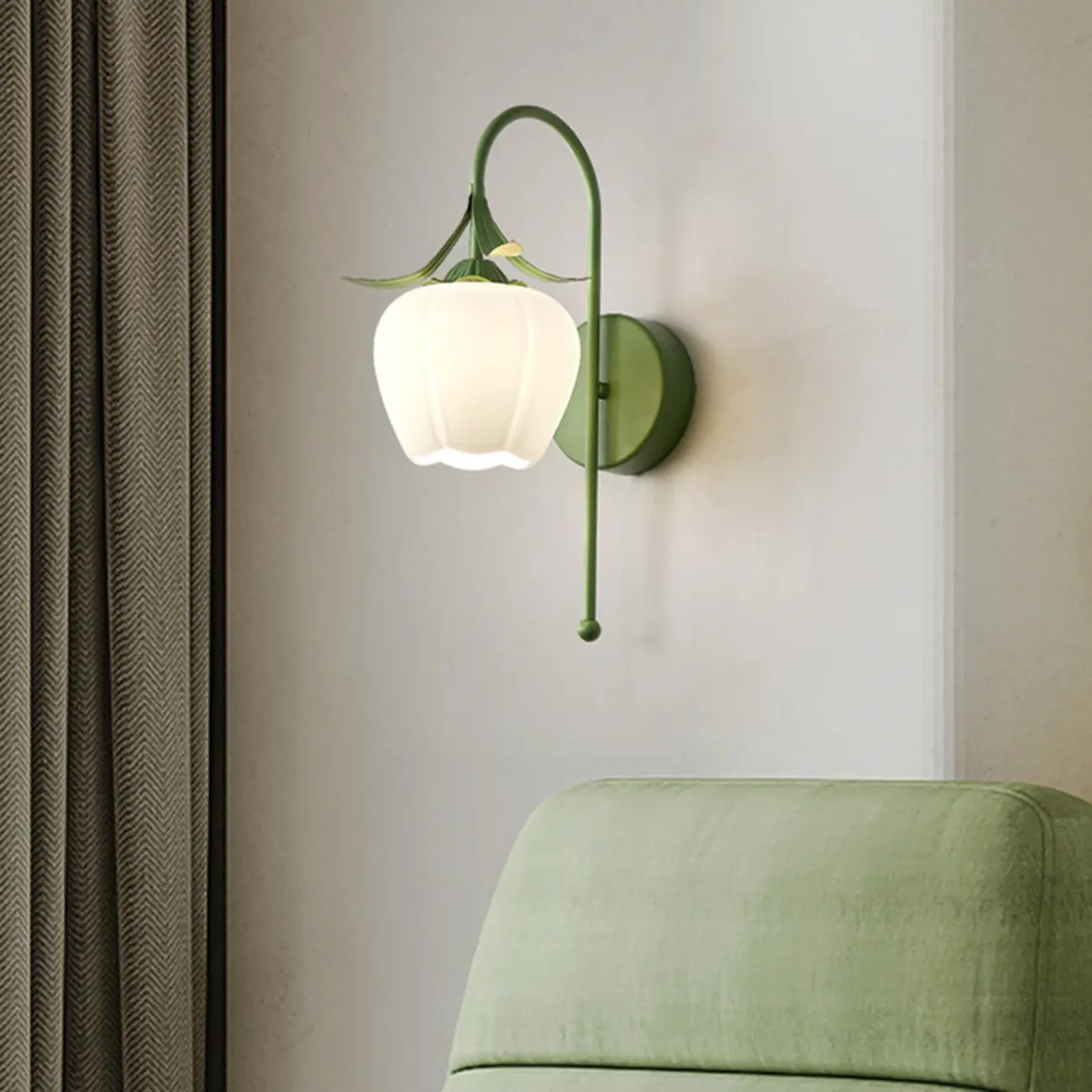 Modern Floral Metal Wall Light with Plastic Shade Image - 19 | homeyfad