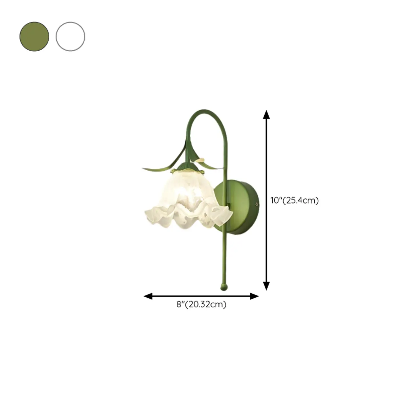 Modern White Wall Sconce with Floral Shape for Living Room #size