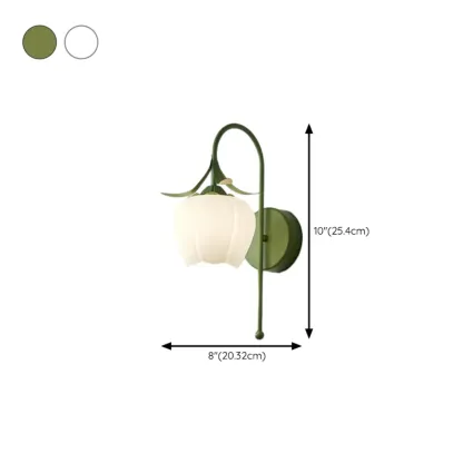 Modern Floral Metal Wall Light with Plastic Shade Image - 21