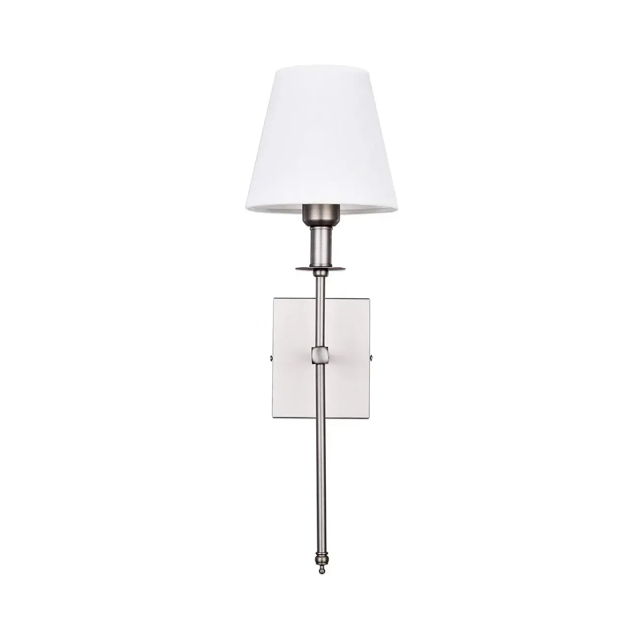 Modern Metal Fixture Fabric Shade Wall Sconce Image - 7