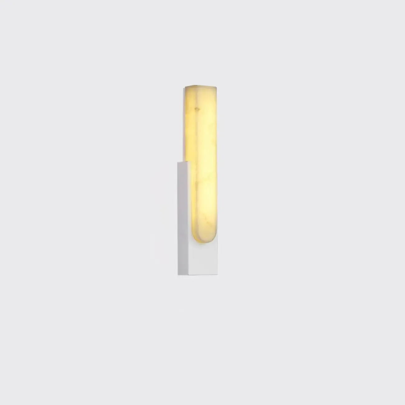 Modern White Stone Metal Wall Sconce Warm Light LED Image - 11