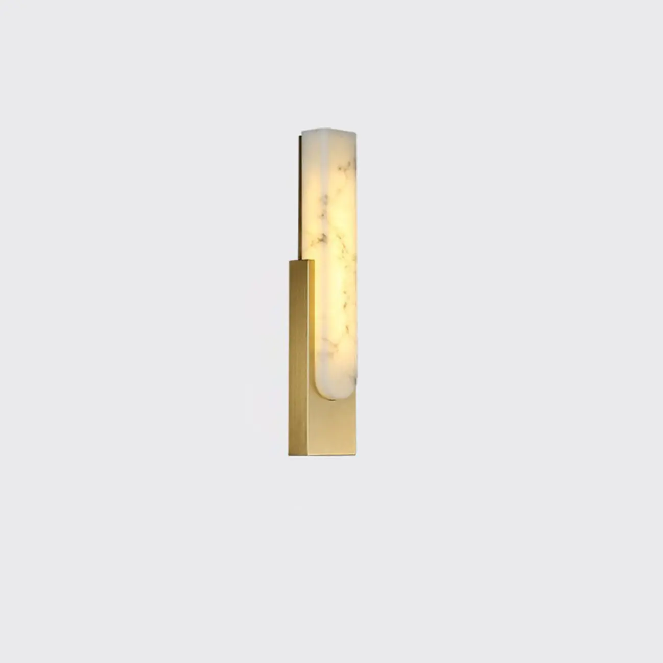 Modern White Stone Metal Wall Sconce Warm Light LED Image - 12 | homeyfad
