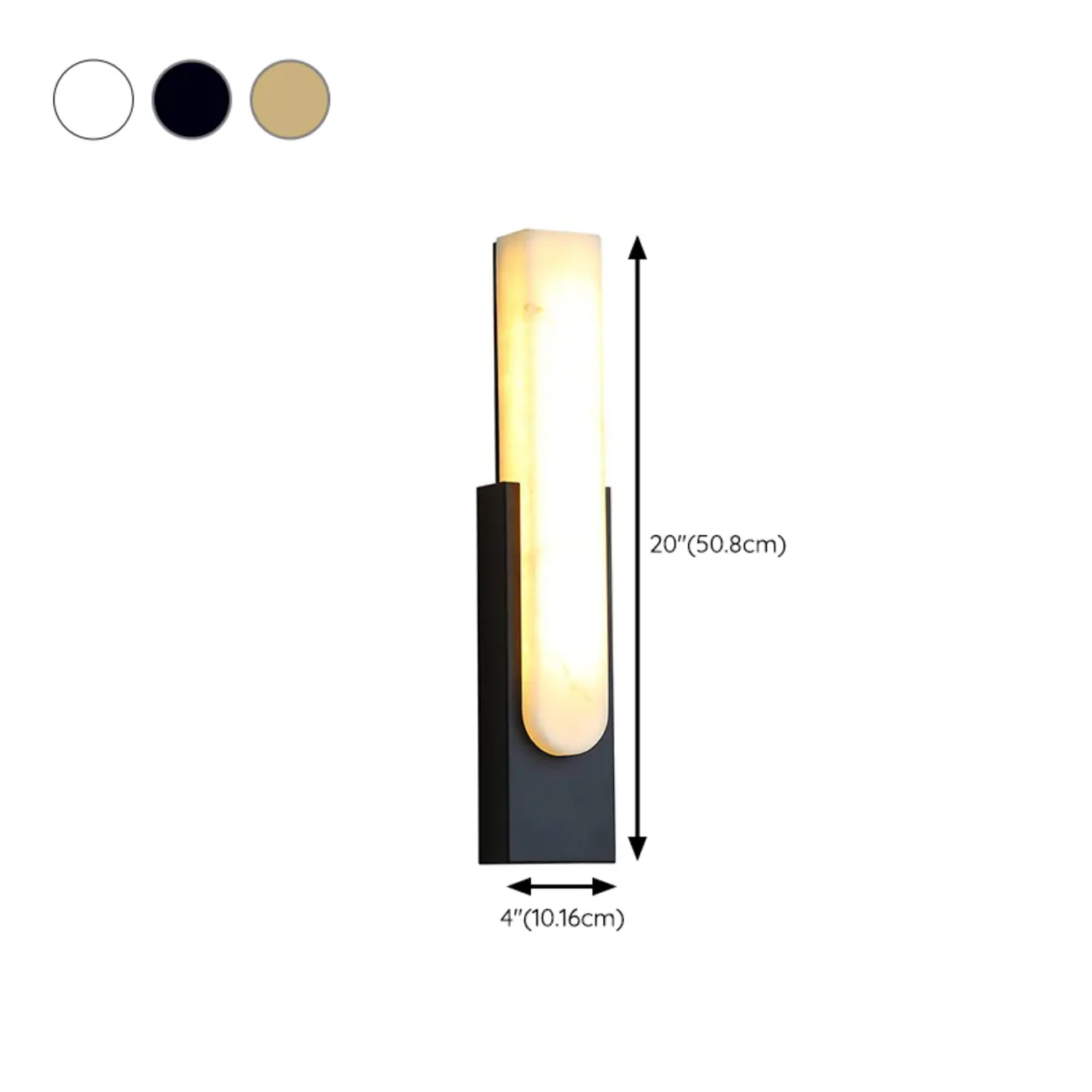 Modern White Stone Metal Wall Sconce Warm Light LED #size | homeyfad