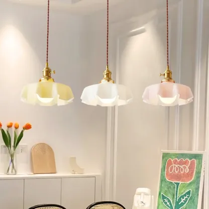 Colorful 3-Light Glass Pendant Lights for Kitchen Image - 2