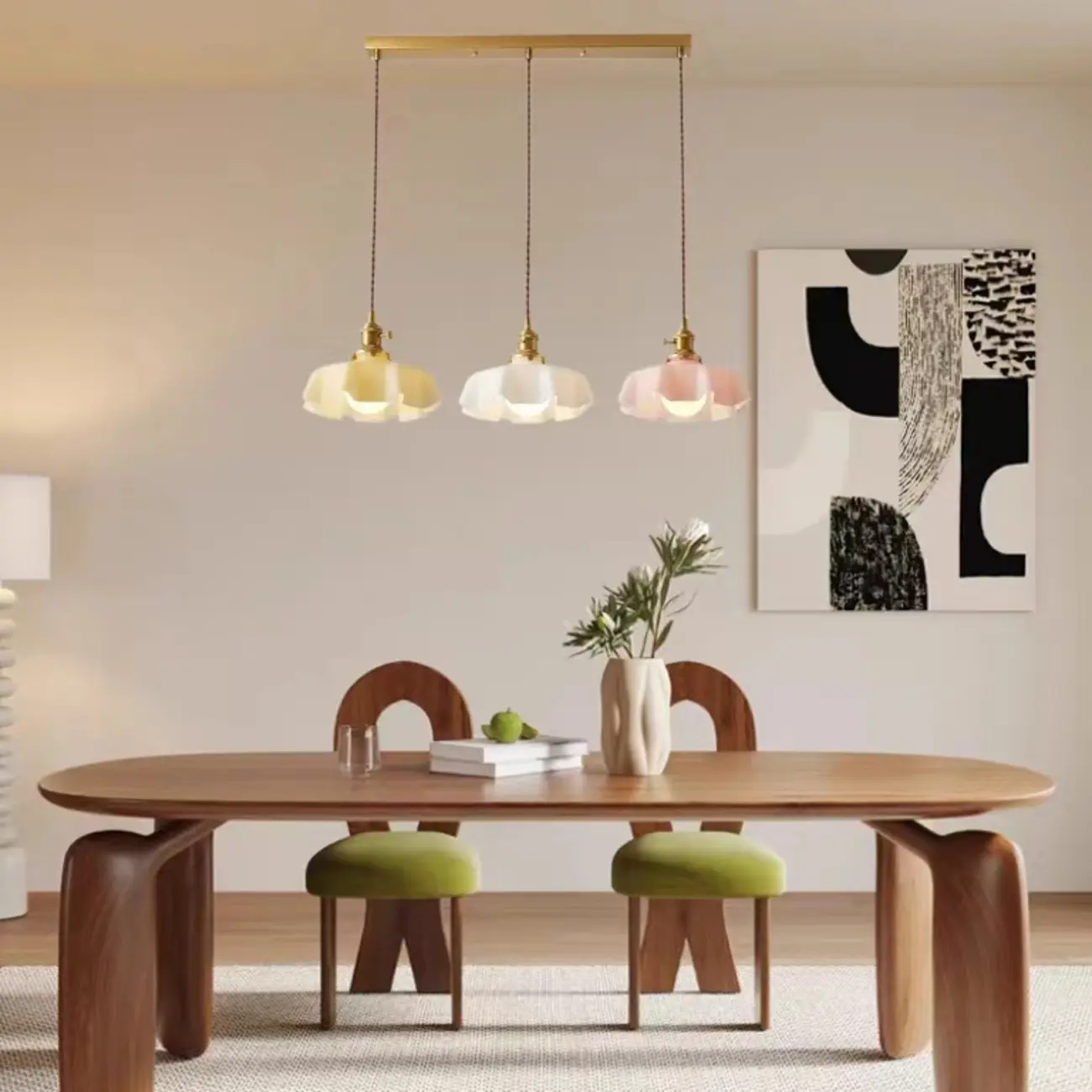 Colorful 3-Light Glass Pendant Lights for Kitchen Image - 5 | homeyfad