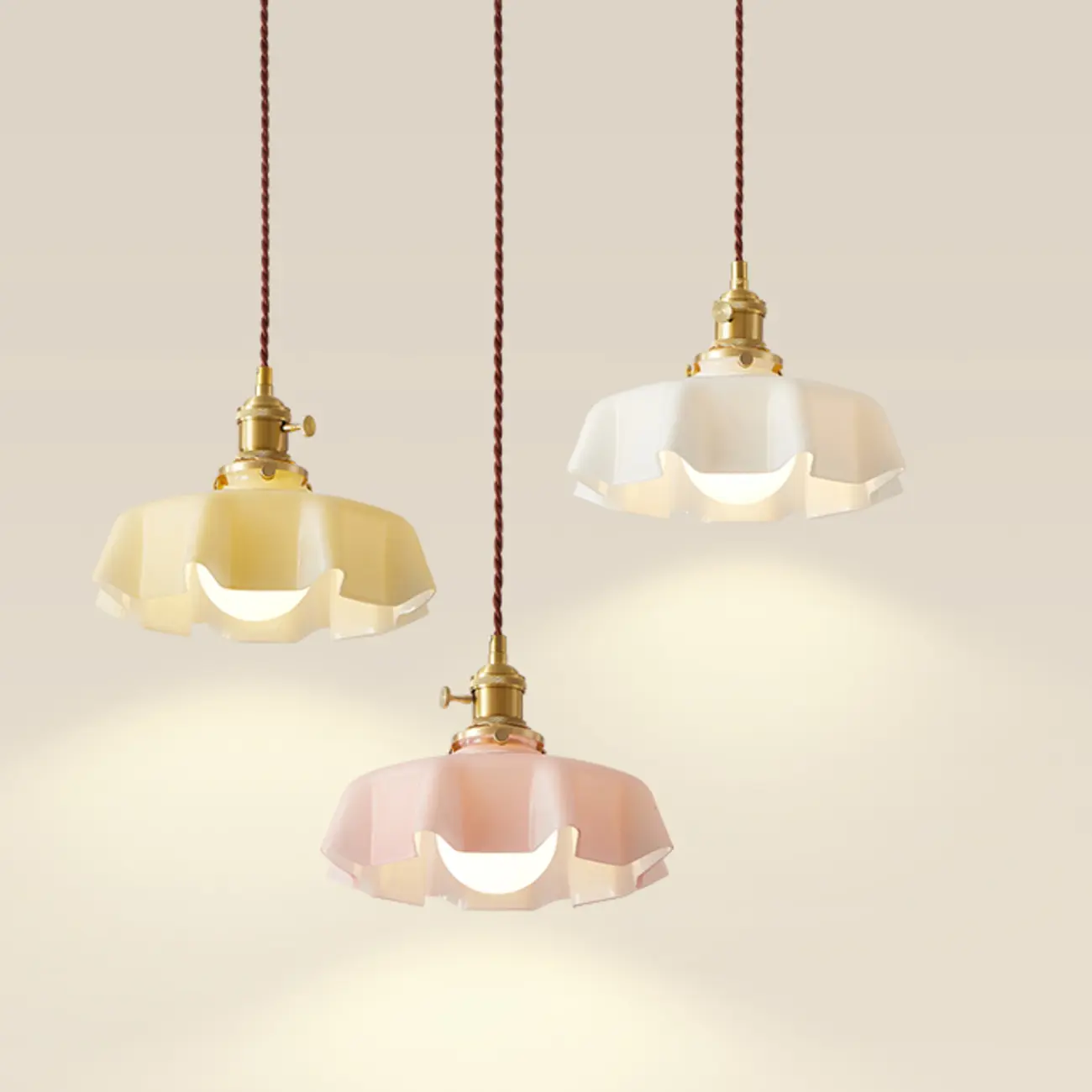 Colorful 3-Light Glass Pendant Lights for Kitchen Image - 3 | homeyfad
