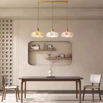 Colorful 3-Light Glass Pendant Lights for Kitchen Image - 6