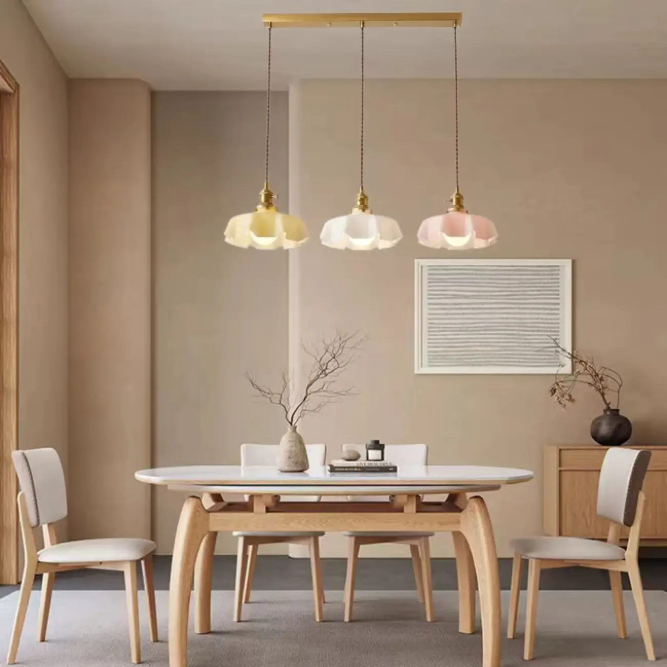 Colorful 3-Light Glass Pendant Lights for Kitchen Image - 7 | homeyfad