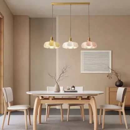 Colorful 3-Light Glass Pendant Lights for Kitchen Image - 7