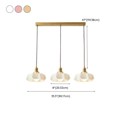 Colorful 3-Light Glass Pendant Lights for Kitchen #size