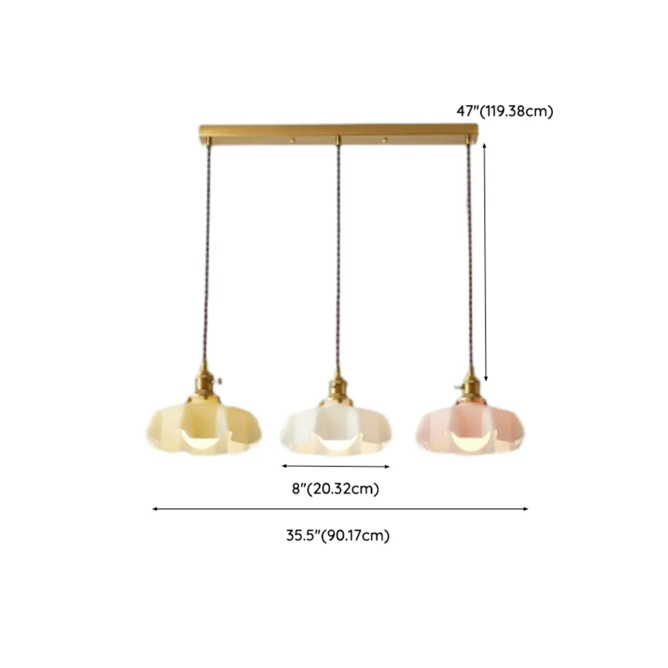 Colorful 3-Light Glass Pendant Lights for Kitchen Image - 17 | homeyfad