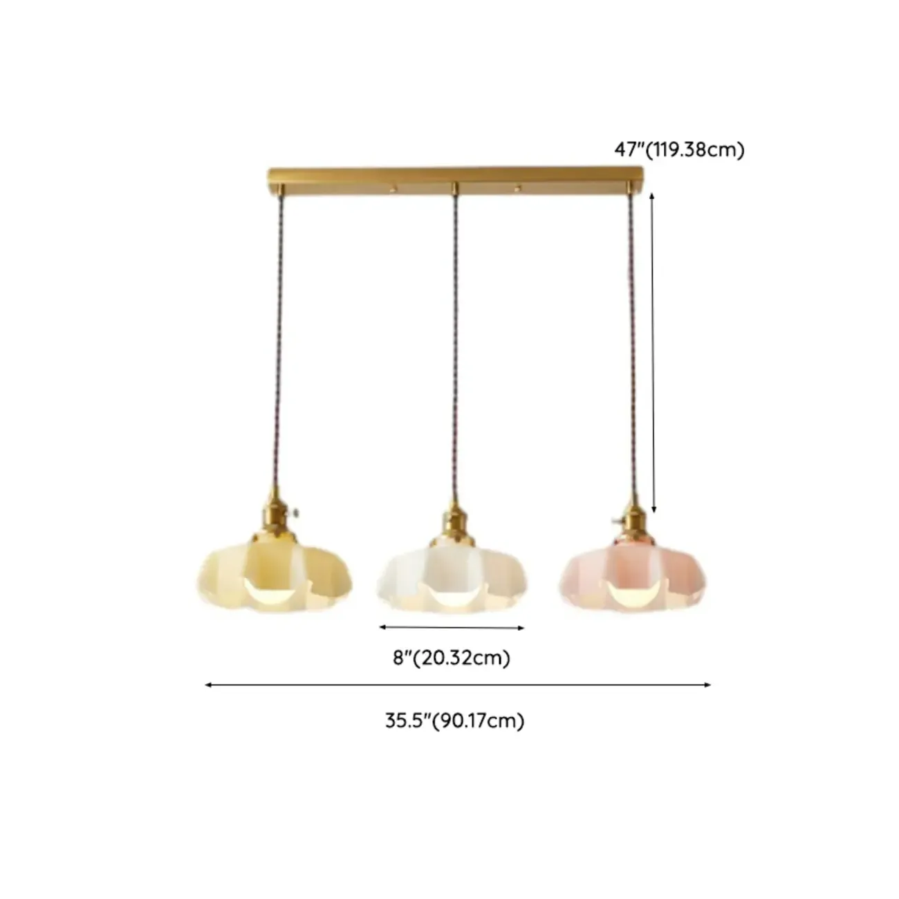 Colorful 3-Light Glass Pendant Lights for Kitchen Image - 17