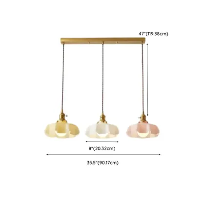 Colorful 3-Light Glass Pendant Lights for Kitchen Image - 17