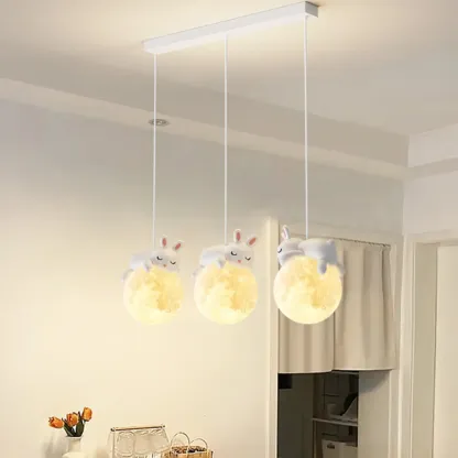Kids Cute Bear-Moon LED Island Pendant Light Image - 2