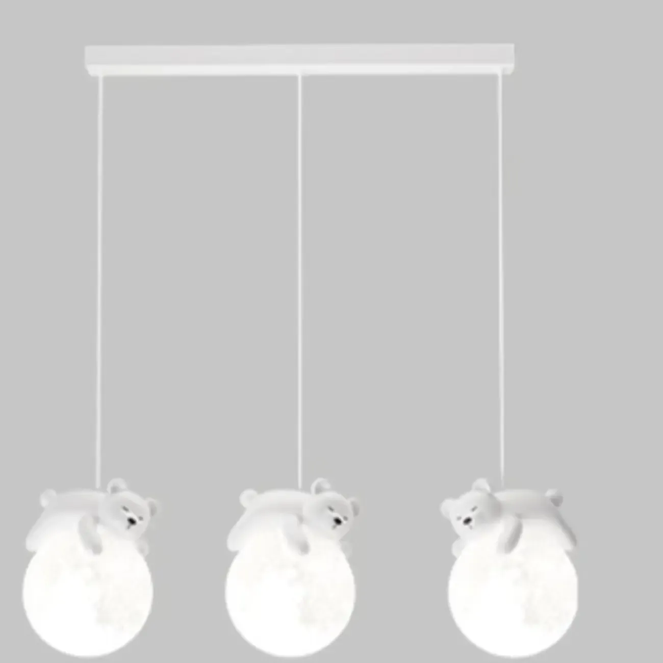 Kids Cute Bear-Moon LED Island Pendant Light Image - 7