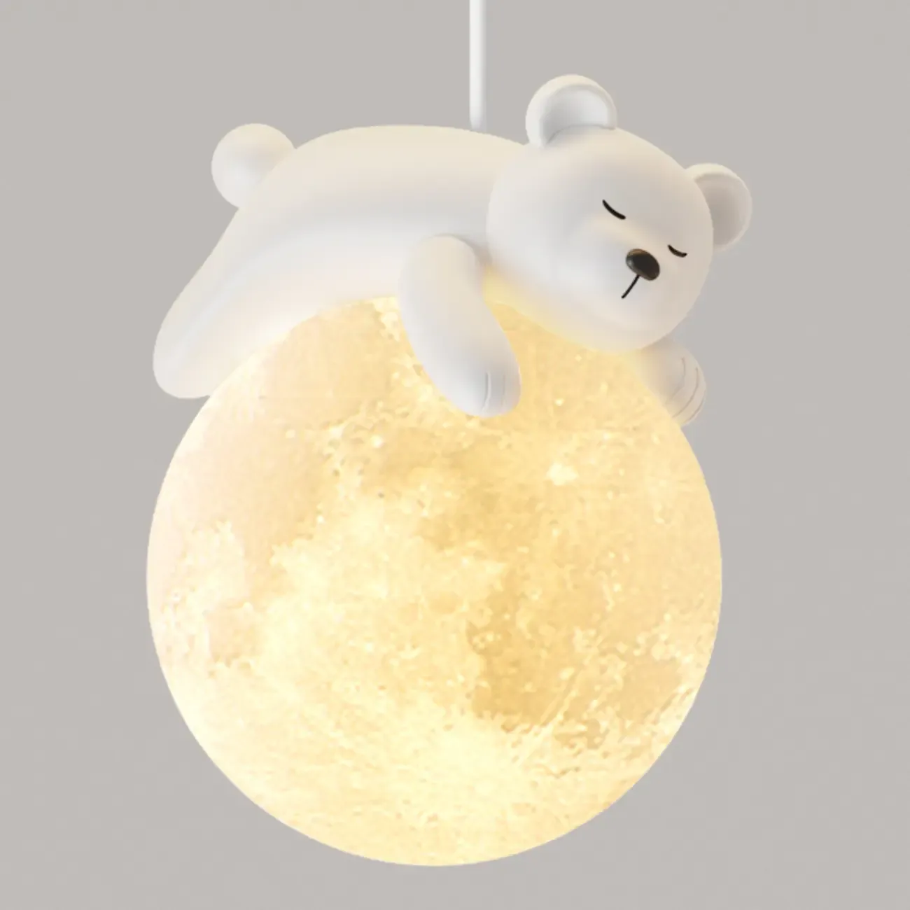 Kids Cute Bear-Moon LED Island Pendant Light Image - 9