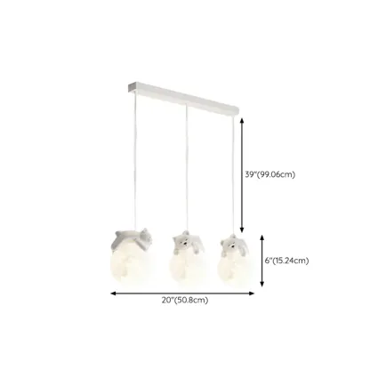 Kids Cute Bear-Moon LED Island Pendant Light #size