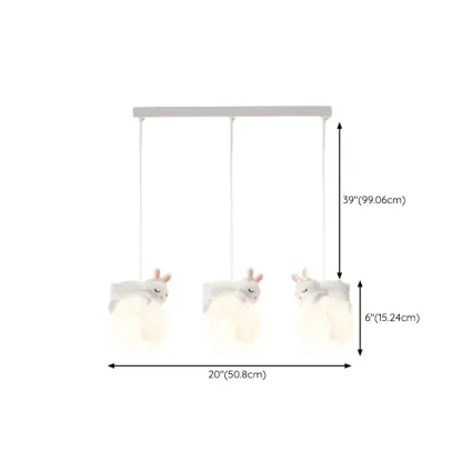 Kids Cute Bear-Moon LED Island Pendant Light Image - 13