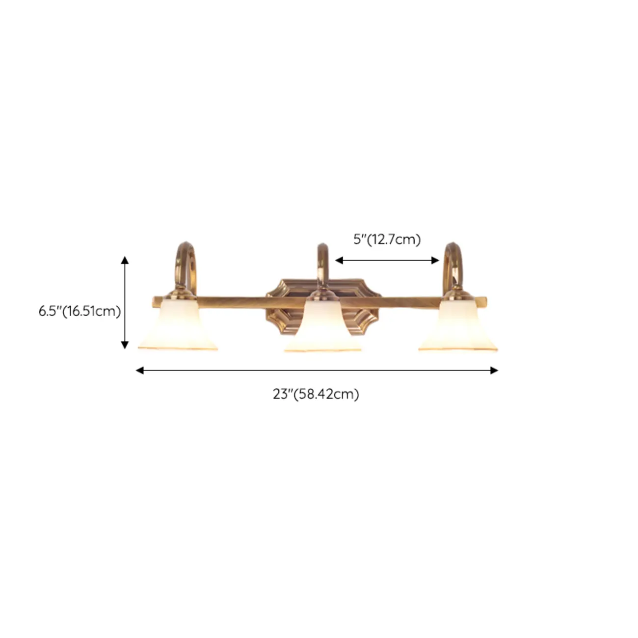 Modern Classic Gold Bell Glass Bathroom Vanity Light | homeyfad