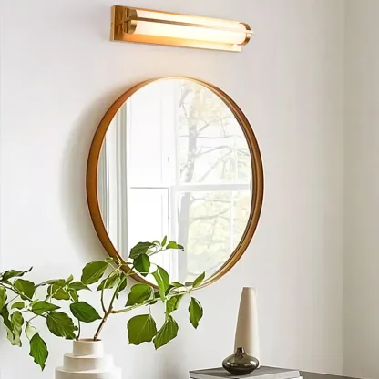Straight Modern Gold Vanity Light with Warm LED for Bathroom