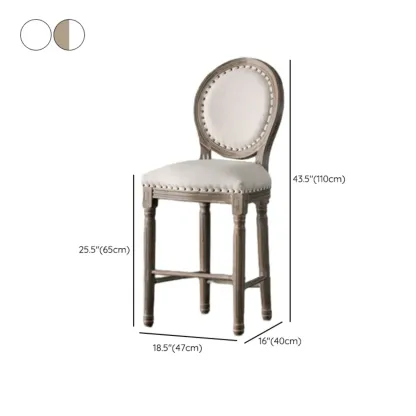 White French Country Solid Wood Counter Bar Stools with Back Image - 8