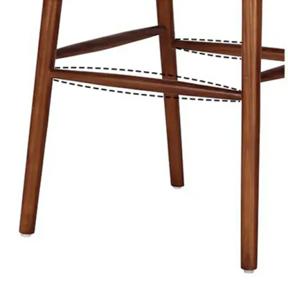 Scandinavian Ash Wood Frame Bar Stools with Open Back Image - 9