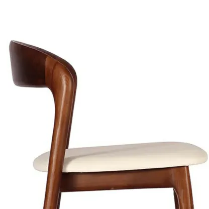 Scandinavian Ash Wood Frame Bar Stools with Open Back Image - 8