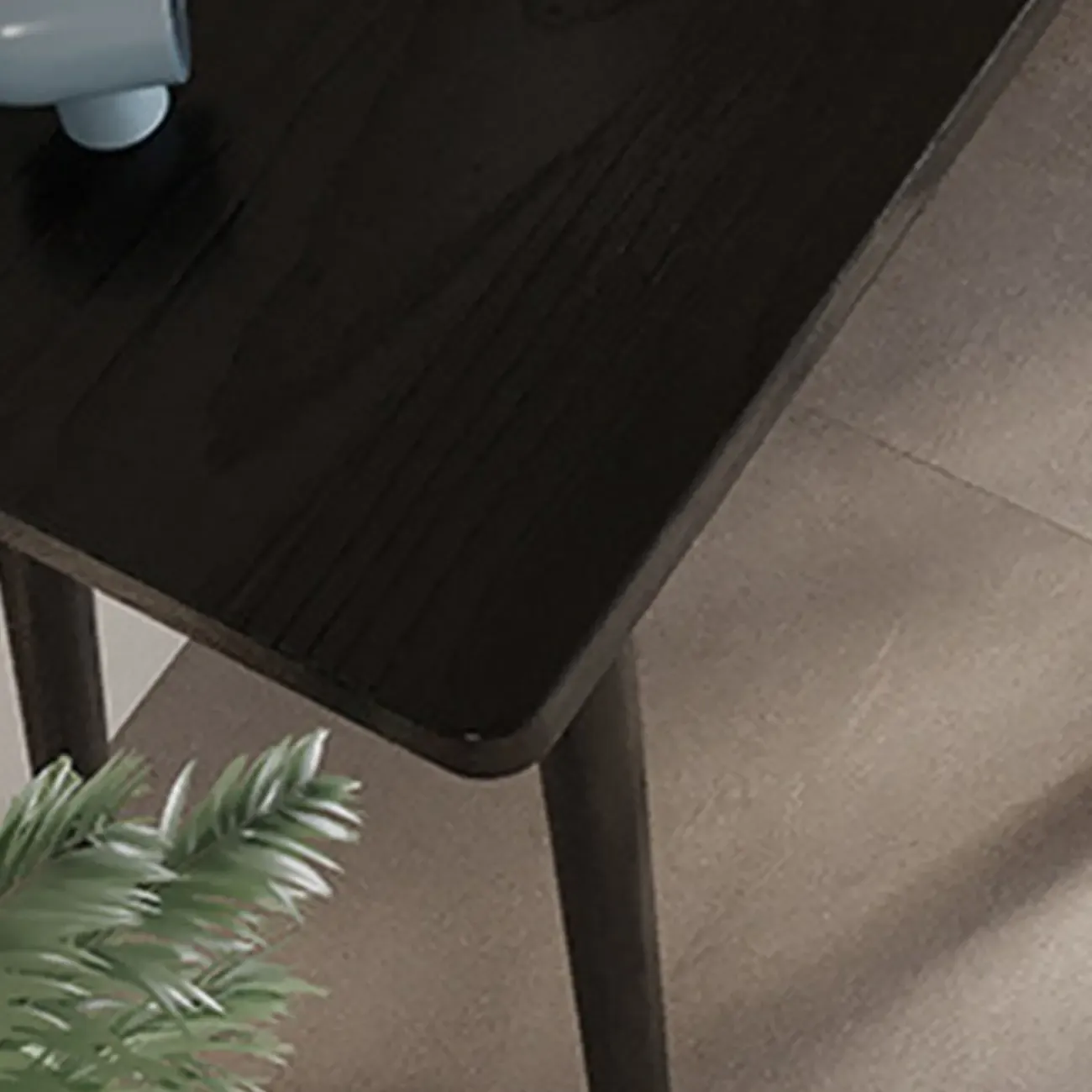 Elegant L-Shape Black Wooden Writing Desk for Home Office Image - 7