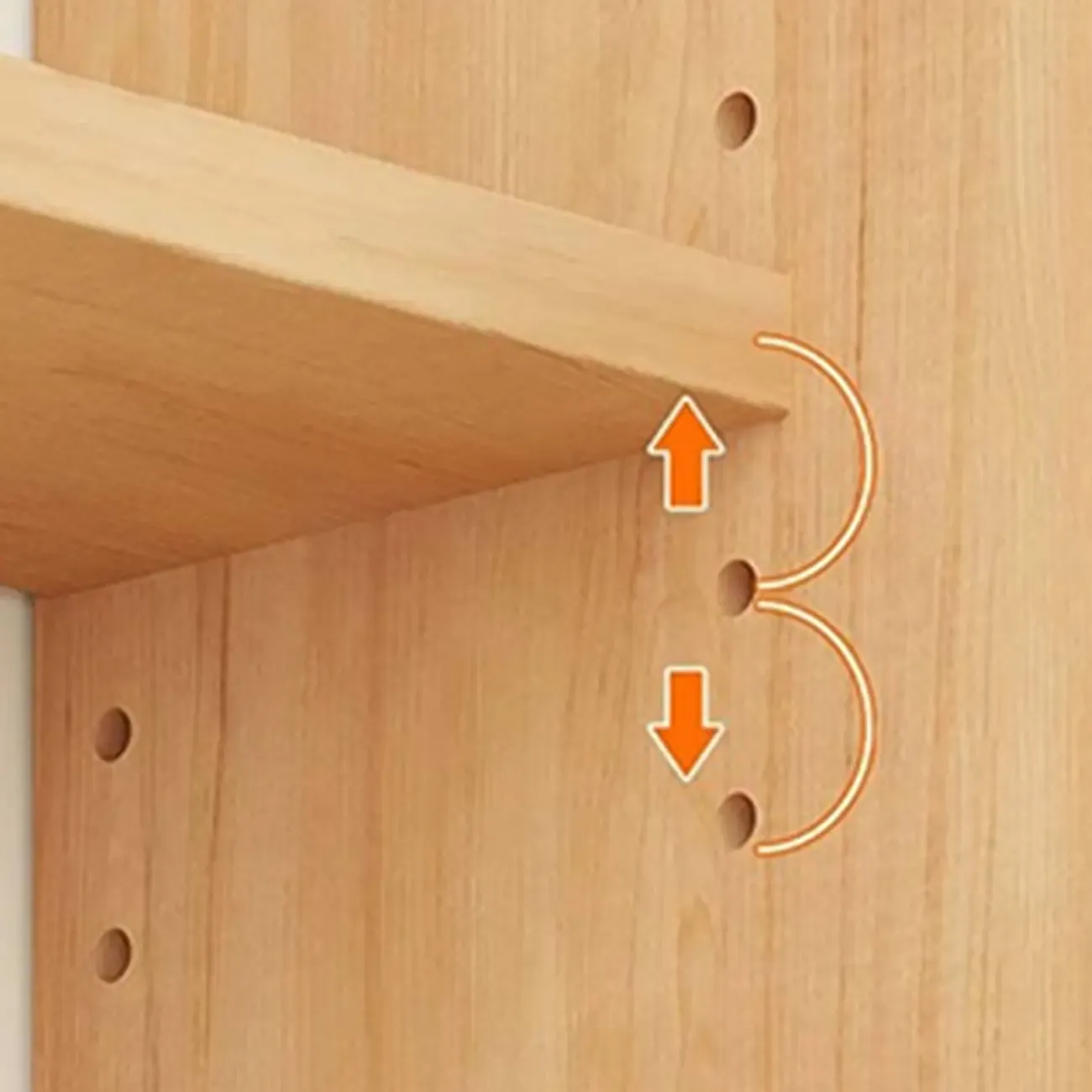 Natural Narrow Multi-Layer Open Back Wooden Bookshelf Image - 10