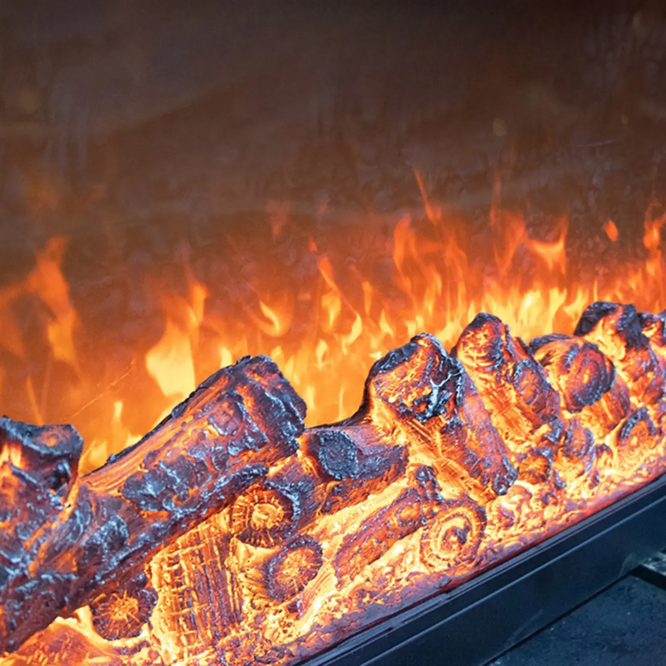 Contemporary Stone TV Stand with Fireplace & Drawers for Home Image - 7 | homeyfad